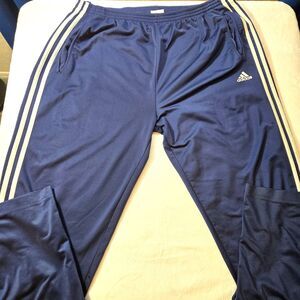 adidas Blue Sweatpants with White Stripes